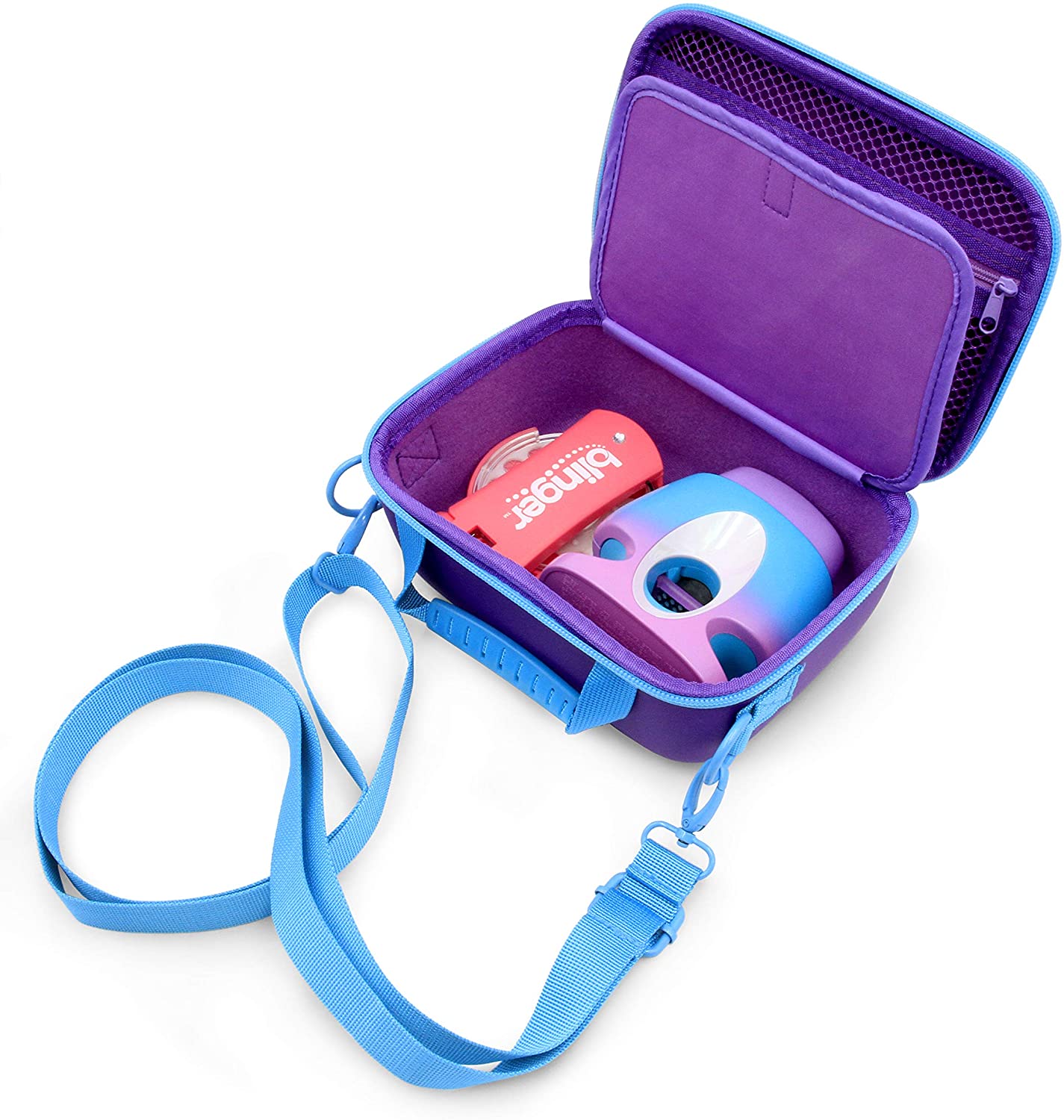 Travel Case Compatible with Cool Maker GO GLAM Nail Stamper & Blinger Set - EVA Protection with Padded Divider, Shoulder Strap & Accessory Pouch