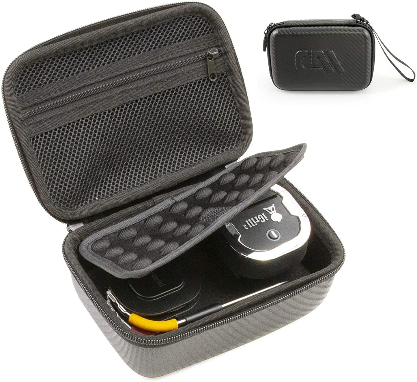 Instant Thermometer Case Compatible with Weber iGrill Mini, iGrill 2, iGrill 3 and more with Probe Storage and Accessories - EVA Case Only