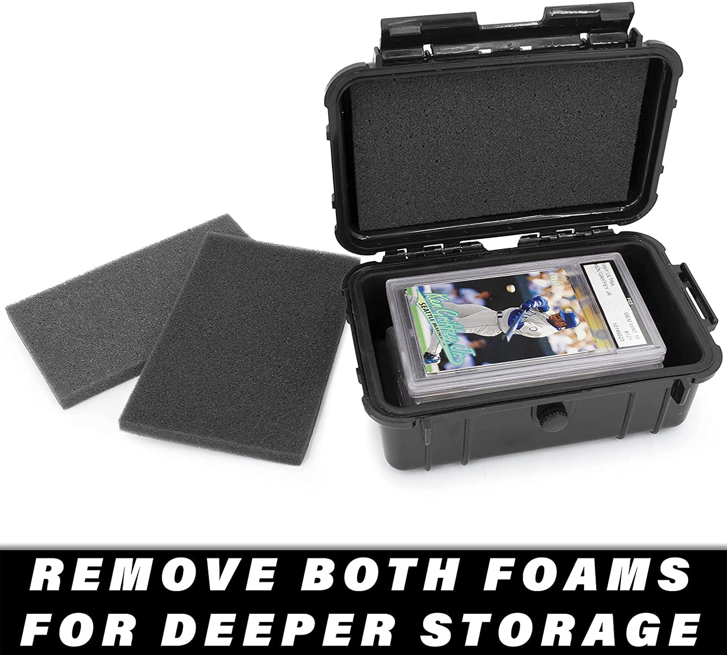 Graded Card Case Compatible with 6+ BGS 8+ PSA FGS Graded Sports Trading Cards, Waterproof Graded Slab Card Storage Box