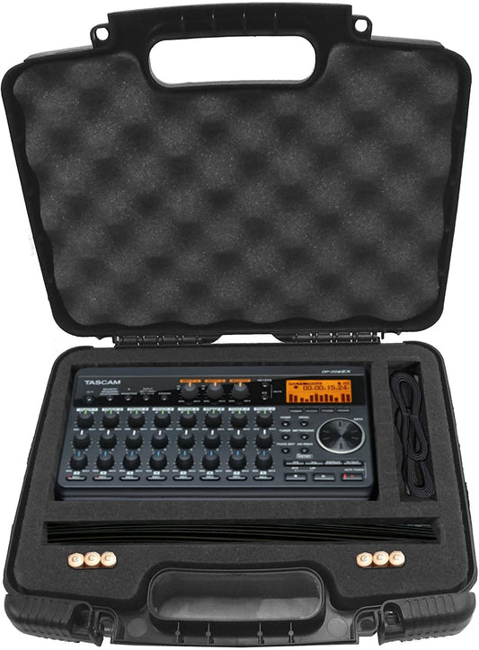 Recorder Hard Case Compatible with Tascam DP-008EX, DP-006 Digital Pocket Studio Multi Track Recorders, Adapter, Cables & Charger
