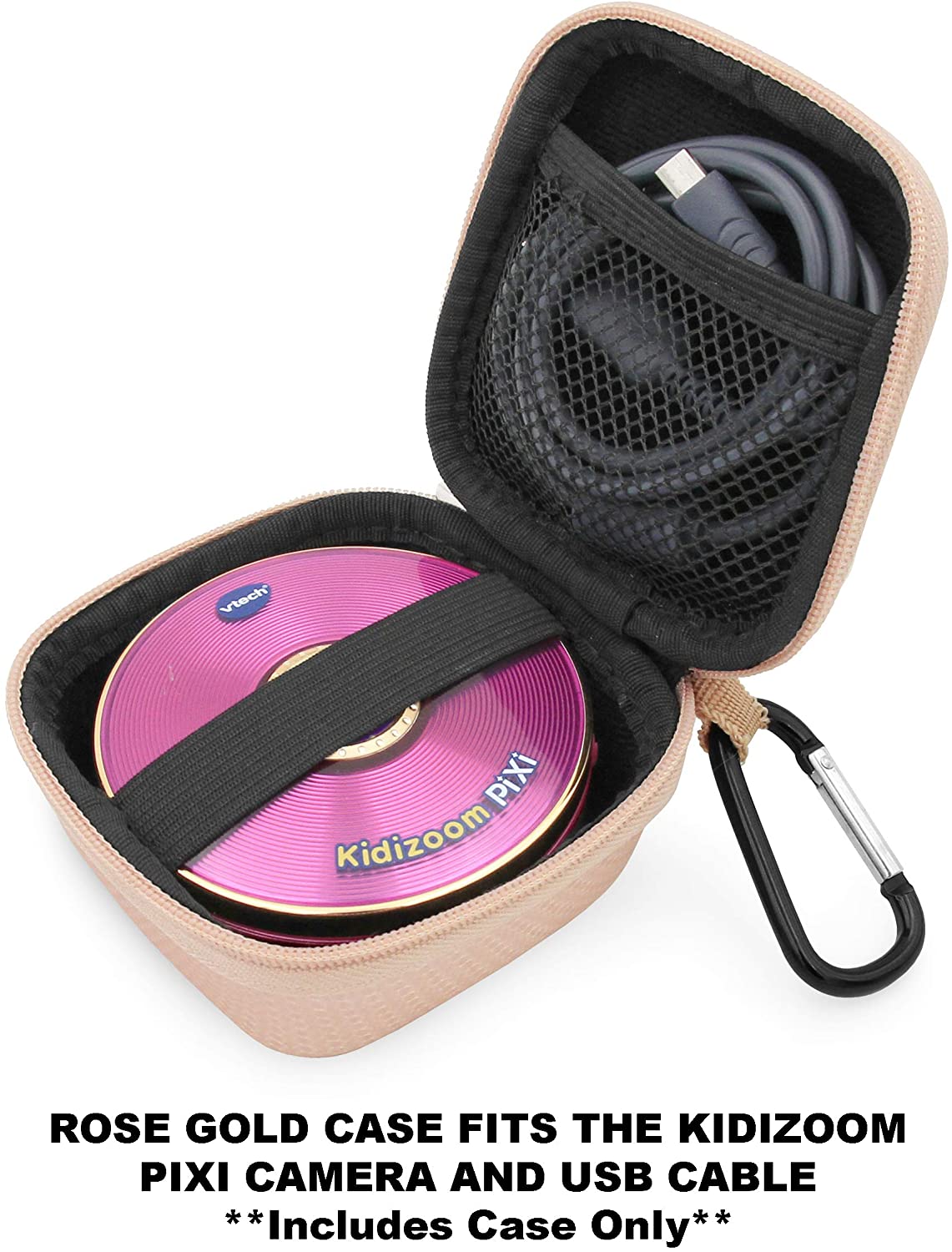 Rose Gold Kids Camera Toy Case Compatible with VTech Kidizoom PiXi Flip Selfie Toy Camera for Children, Includes Case Only