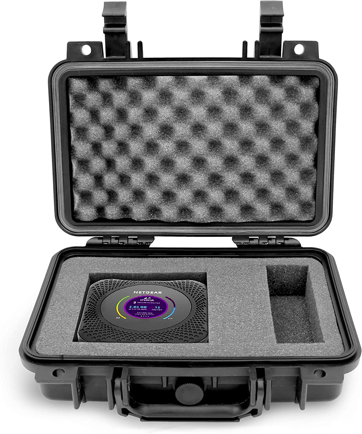 Waterproof Storage Case Compatible with NETGEAR Nighthawk M1/M5 Mobile Hotspot Router - Airtight Protection with Dual Locks & Padlock Holes