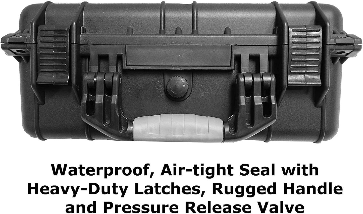 Waterproof Case for Home Theater Projectors Compatible with DBPOWER T22 HD Video Projector - Impact Absorbing Foam Compartments with Padlock Security