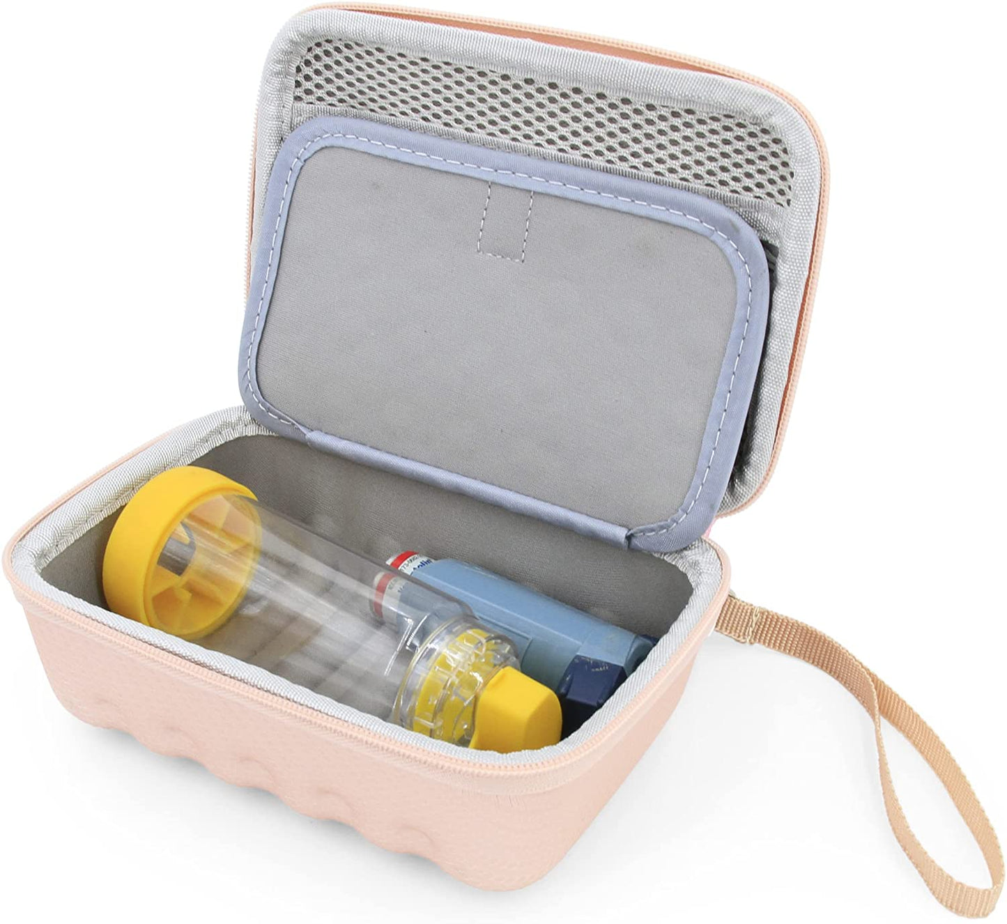 Rose Gold Asthma Inhaler Case for Travel Fits Spacer, Mask and Accessories, Includes Case Only