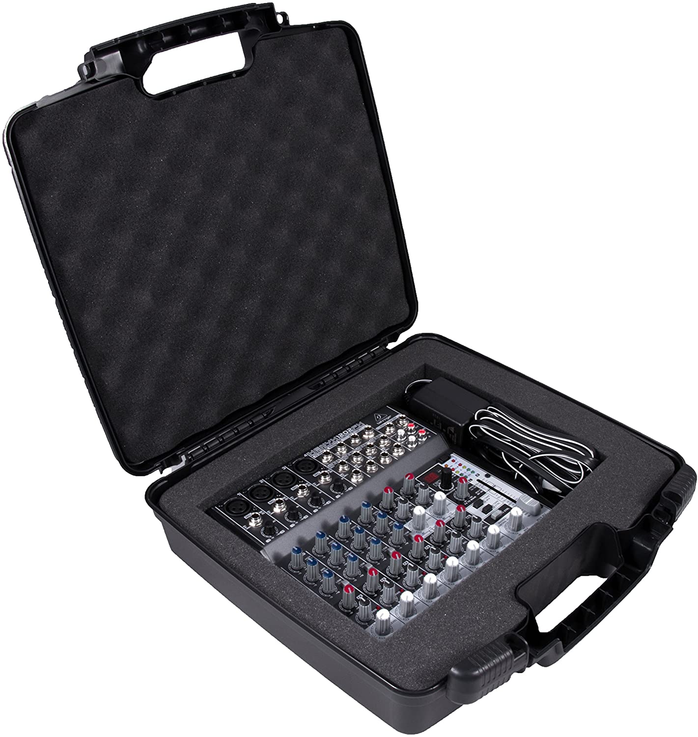 Custom Case Designed just For Behringer XENYX 1202FX Analog Mixer and 1202 power Supply - Protective Padded Foam Compartment and Hard Shell