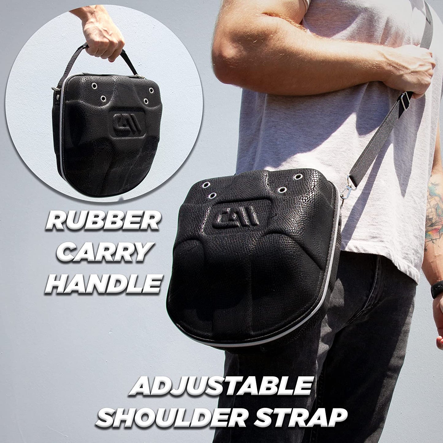 Hat Travel Case for Baseball Caps with Crush-Resistant Hard Shell Outer and Adjustable Shoulder Strap