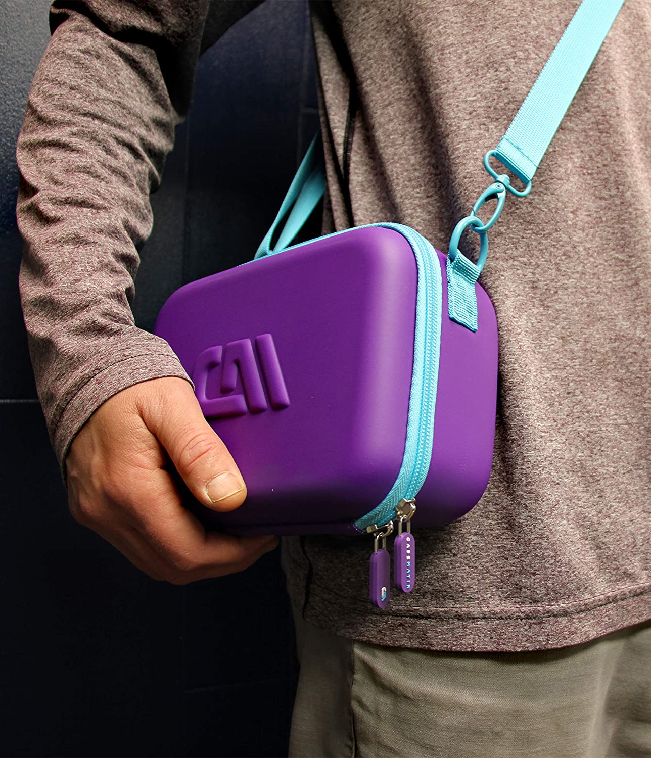 Travel Carry Case Compatible with Square Terminal Reader, Square Terminal Printer Paper and Accessories – Includes Purple Carry Case Only