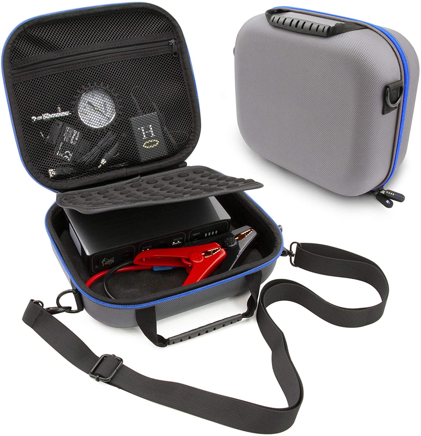 Travel Case Compatible with Halo Bolt 58830 mWh Laptop Charger and Accessories - Holds Charger, Car Charger, AC Wall Plug & Jumper Cables