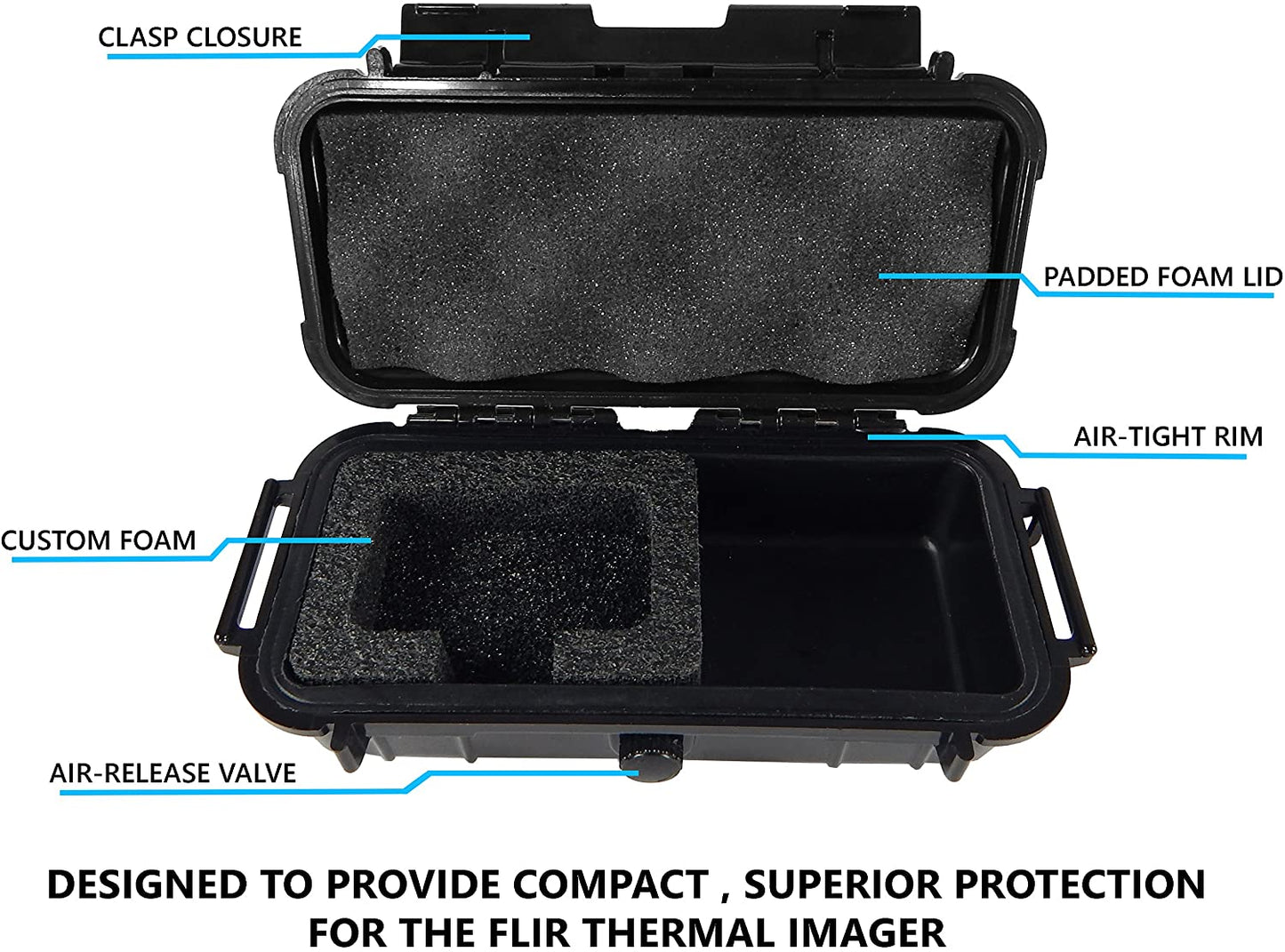 Waterproof Hard Case Compatible with FLIR ONE Pro Thermal Imager iOS, Android USB-C Models with Custom Foam Interior