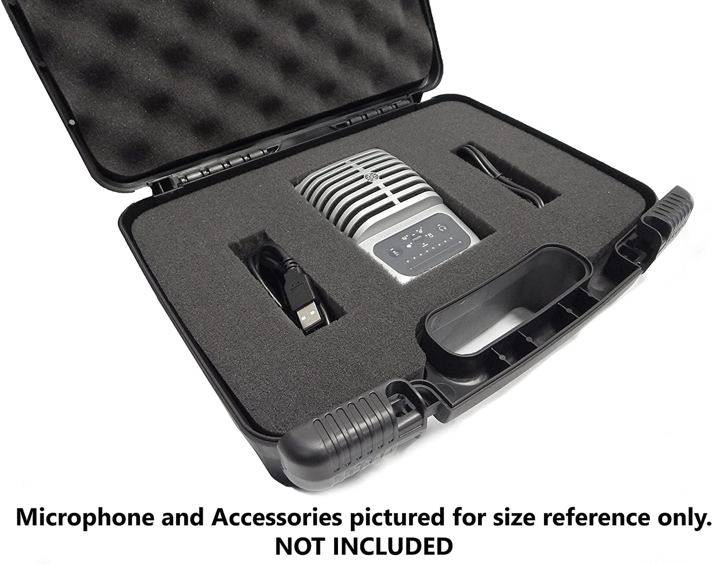 Studio Microphone Case Compatible with MV51 MVI MV88 MVL Microphones- Hard Shell Travel Case with Customizable Foam - Made in USA