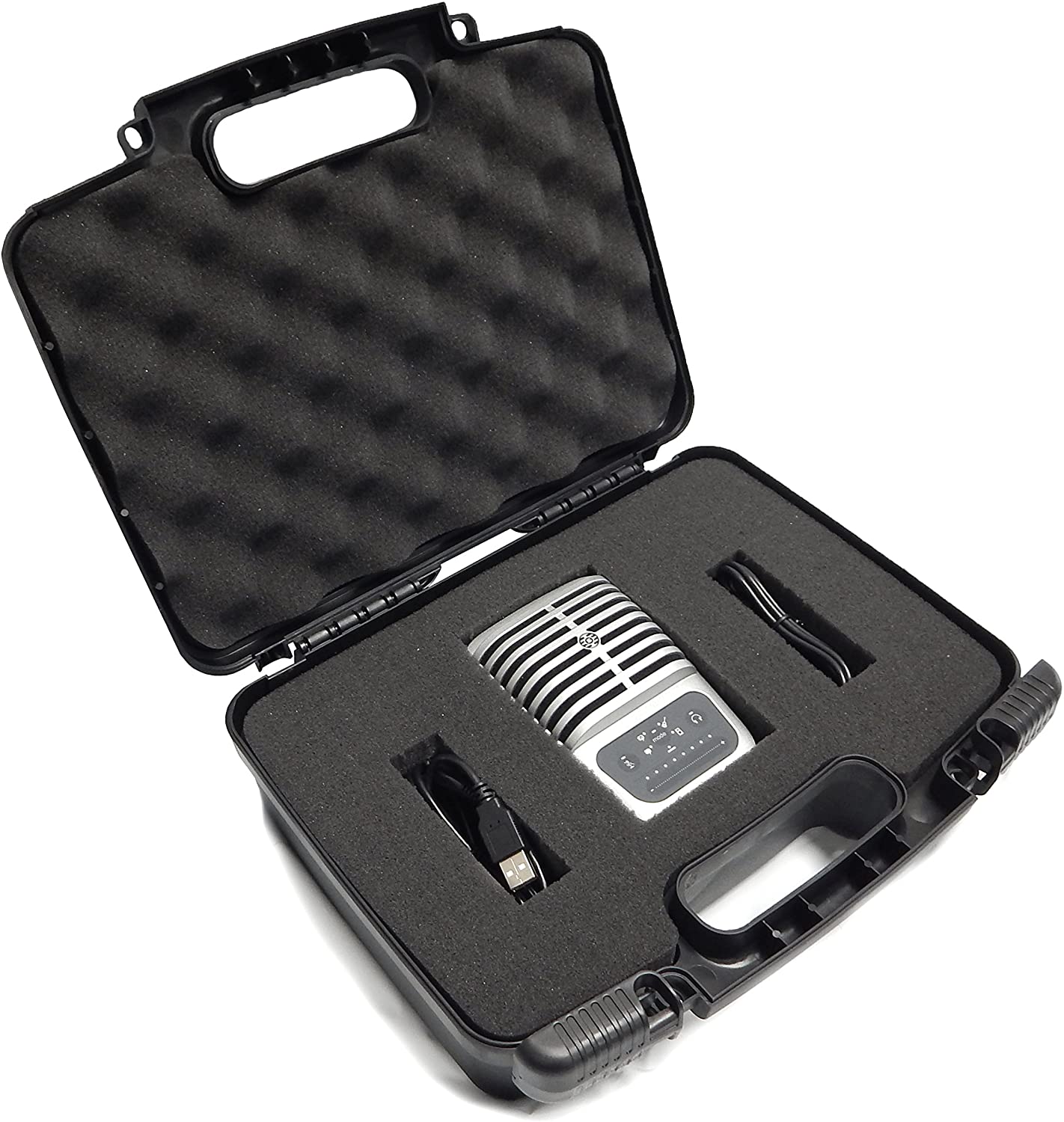 Studio Microphone Case Compatible with MV51 MVI MV88 MVL Microphones- Hard Shell Travel Case with Customizable Foam - Made in USA