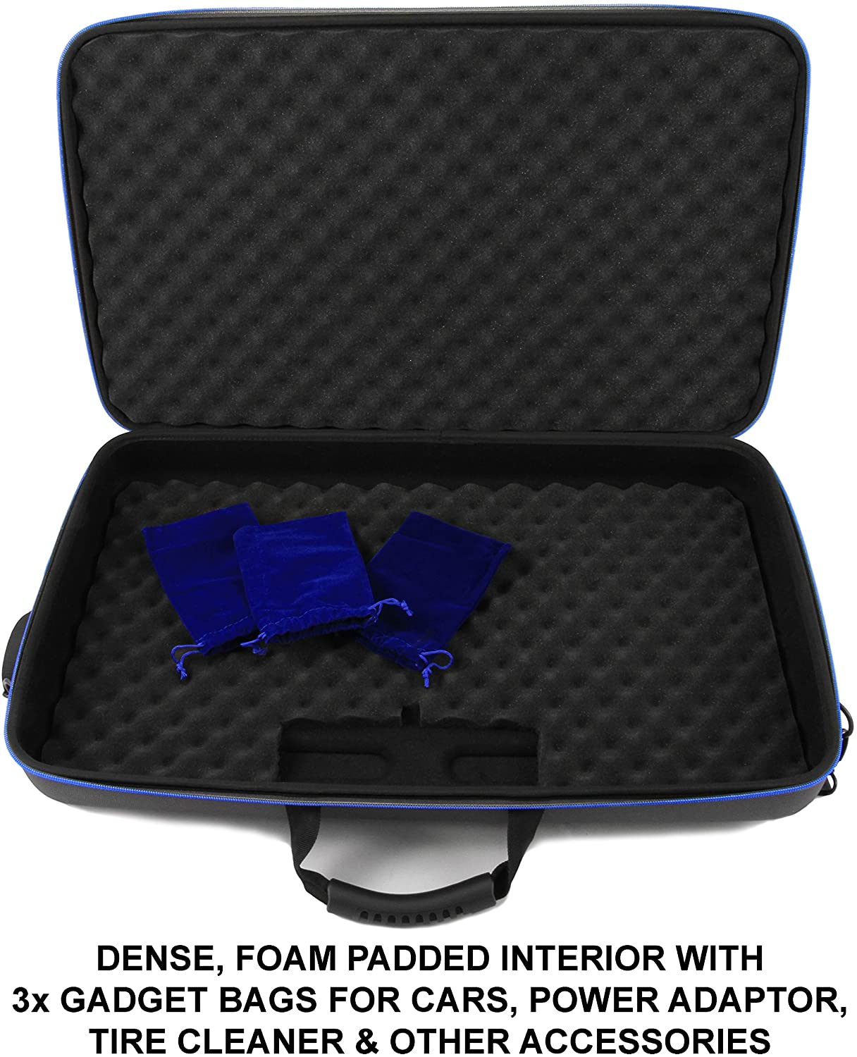 Carry Case for Radio-controlled Cars Compatible with Anki Overdrive Starter Kit & Expansion Tracks - Hard Shell EVA with 3 Organizer Bags - Case Only