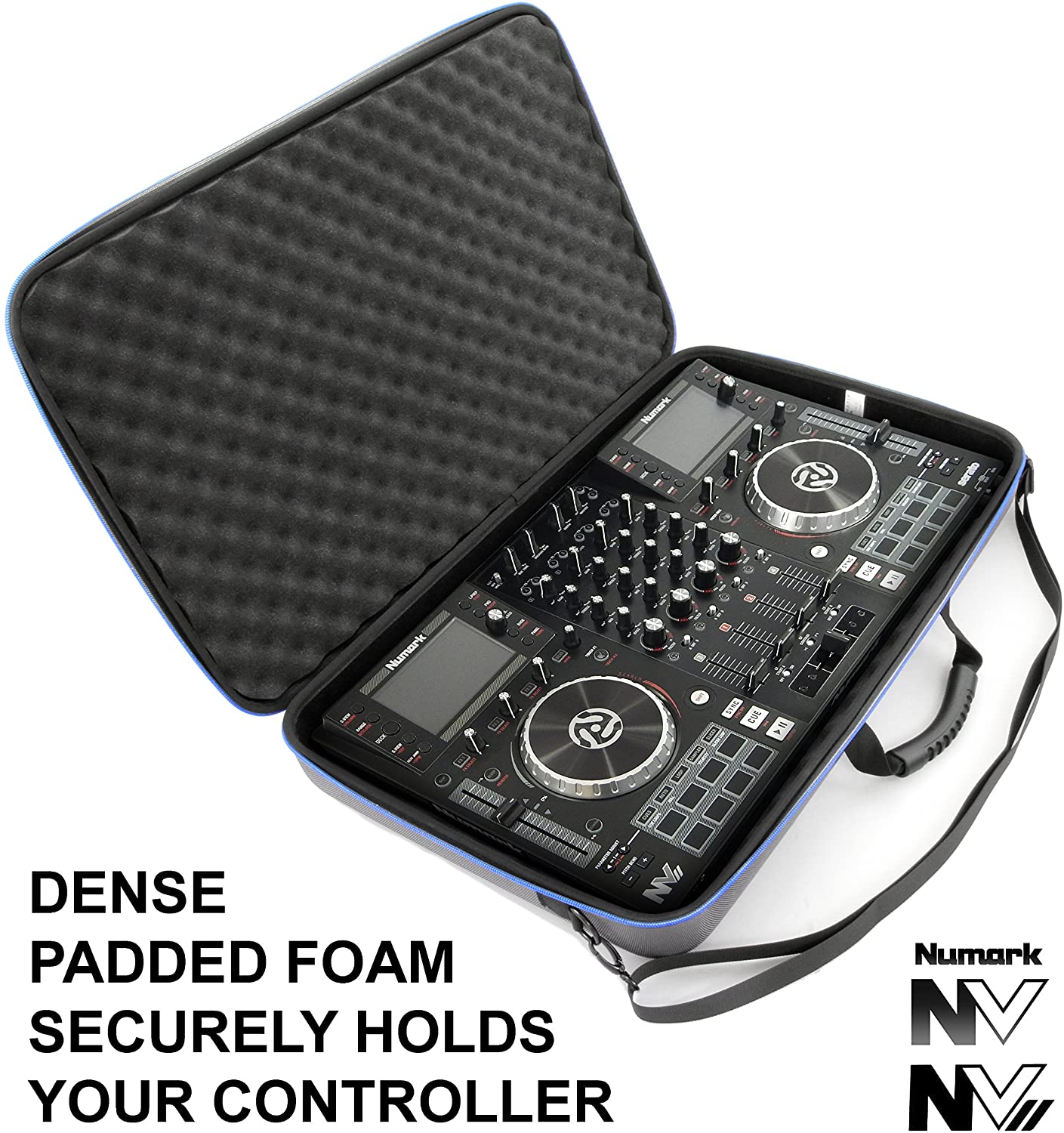 Protective Studio Case Compatible with Numark NVii Dj Controller, Numark NV/NV2 Serato DJ Controllers - Hard Shell EVA Protection with Shoulder Strap