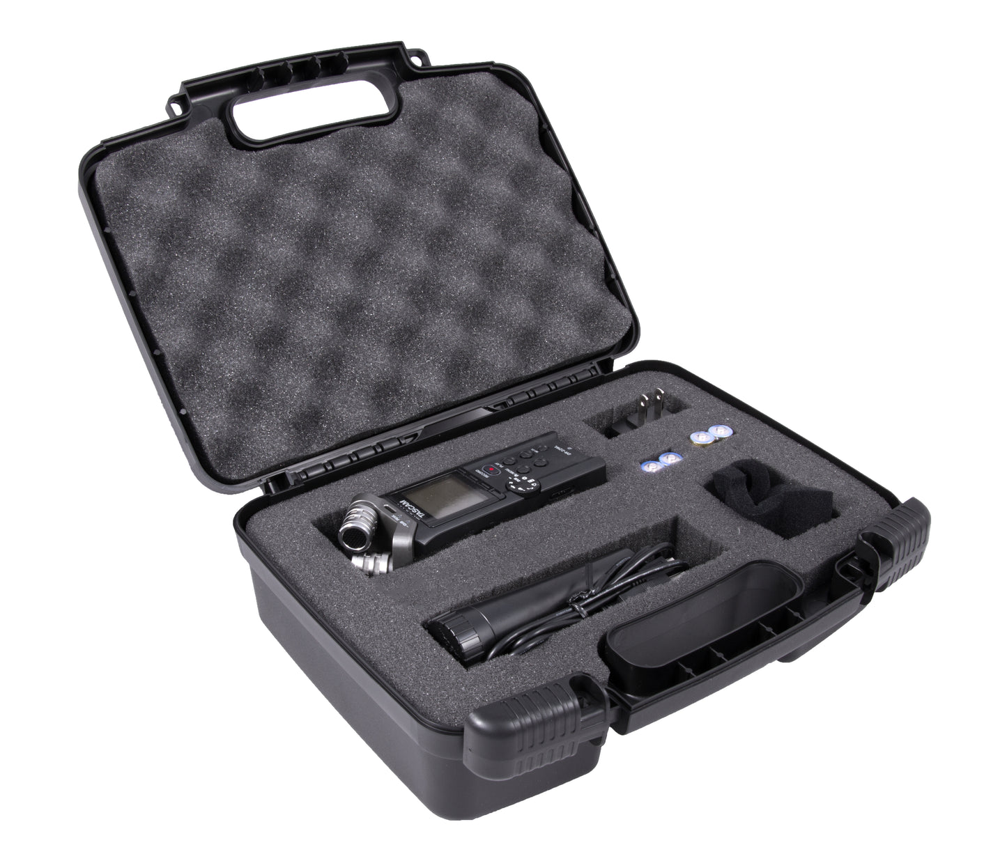 Handheld Recorder Storage Case Compatible with Tascam DR-05x/DR-40x Recorders - Customizable Foam Interior with Tri-Layer Protection - Case Only