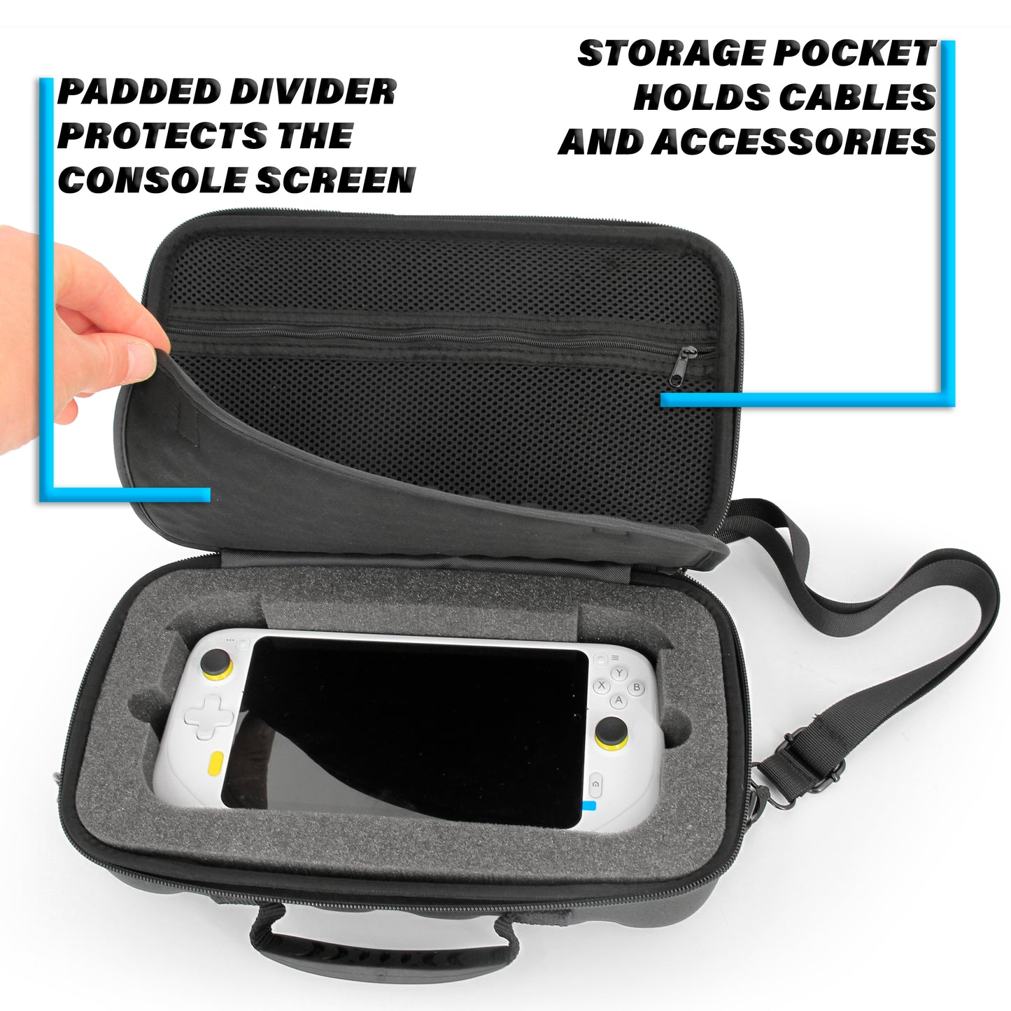 Travel Case Compatible with Logitech G Cloud Gaming Handheld Console and Portable Handheld Gaming Accessories in Precision Cut Foam