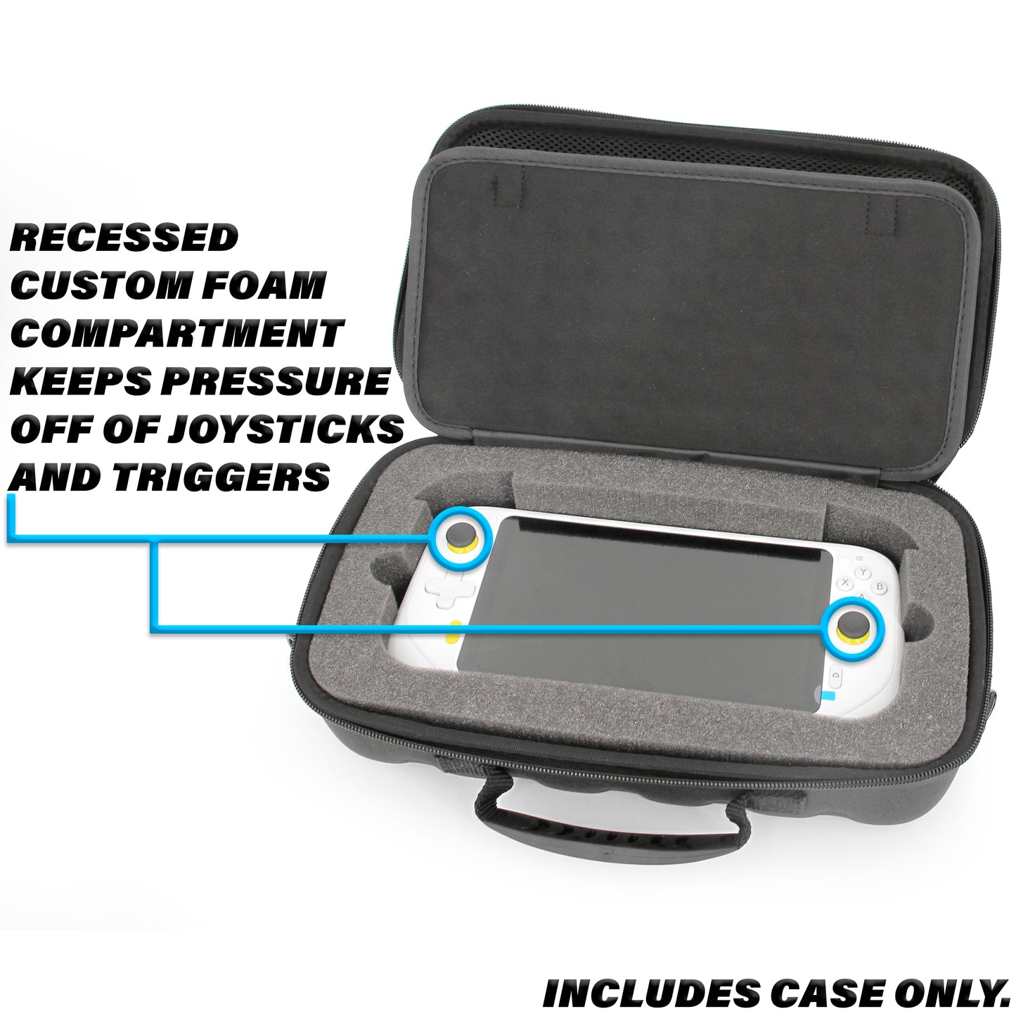Travel Case Compatible with Logitech G Cloud Gaming Handheld Console and Portable Handheld Gaming Accessories in Precision Cut Foam