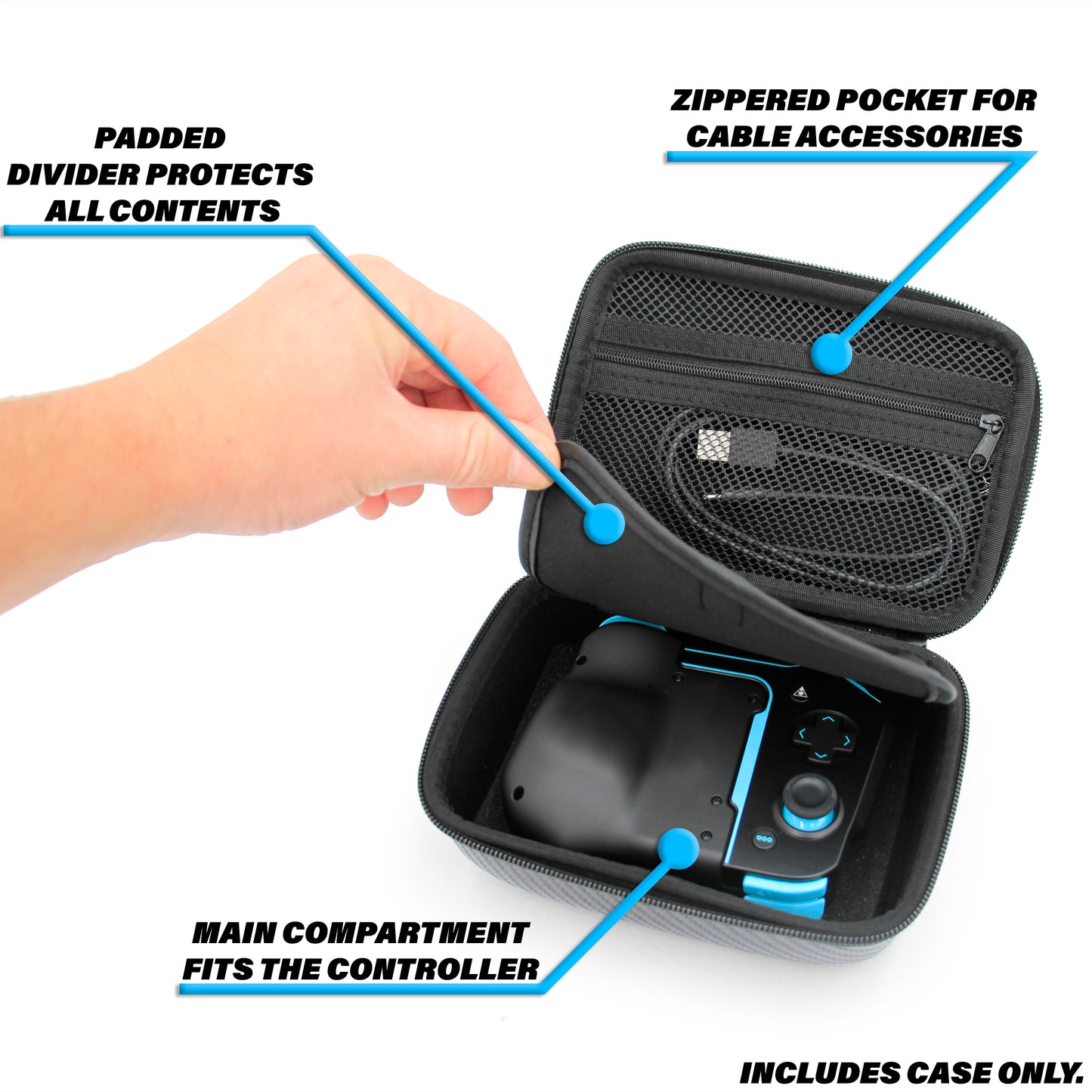 Travel Case Compatible With Turtle Beach Atom Mobile Gaming Controller for Android or Cloud Gaming, Includes Carry Case Only