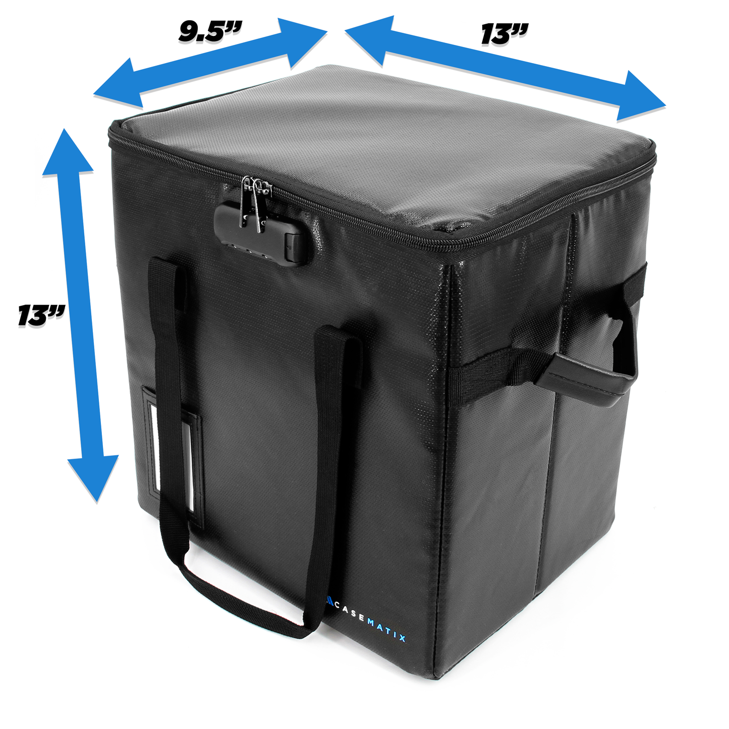 Vinyl Record Case For Up To 40 Records - Fire Resistant Vinyl Record Storage Case with Combination Lock and Removable Divider
