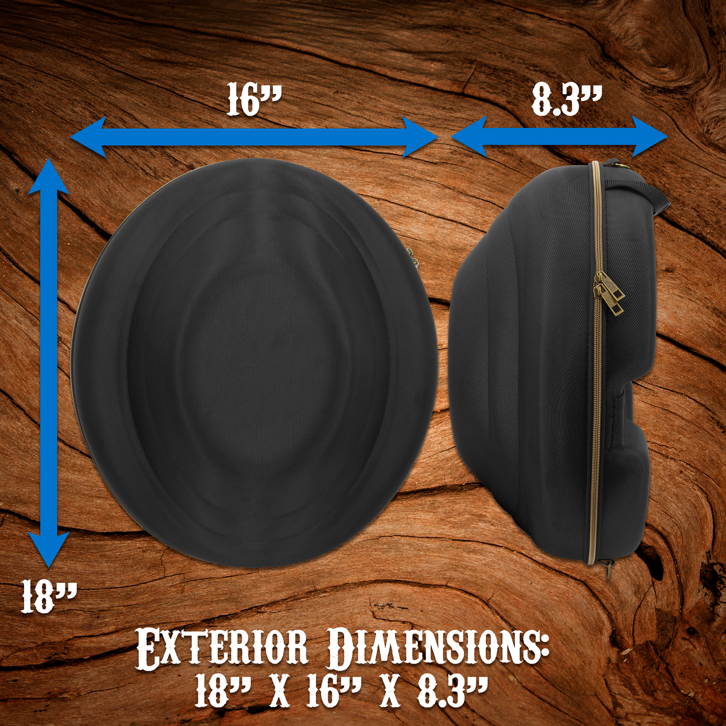 Cowboy Hat Box Cowboy Hat Storage for Brims Up To 4.75" - Hard Shell Hat Case with Adjustable Carry Strap and ID Slot - 4 Color Options