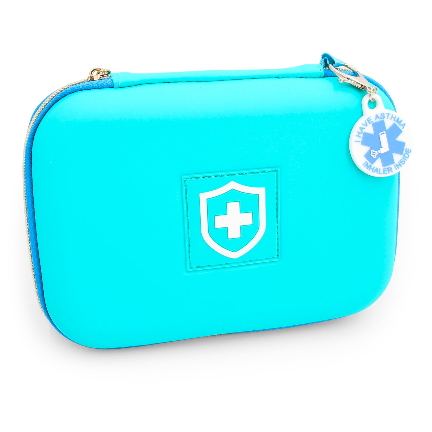 8" Turquoise Asthma Inhaler Case for Travel Fits Spacer, Mask and Accessories, Includes Case Only