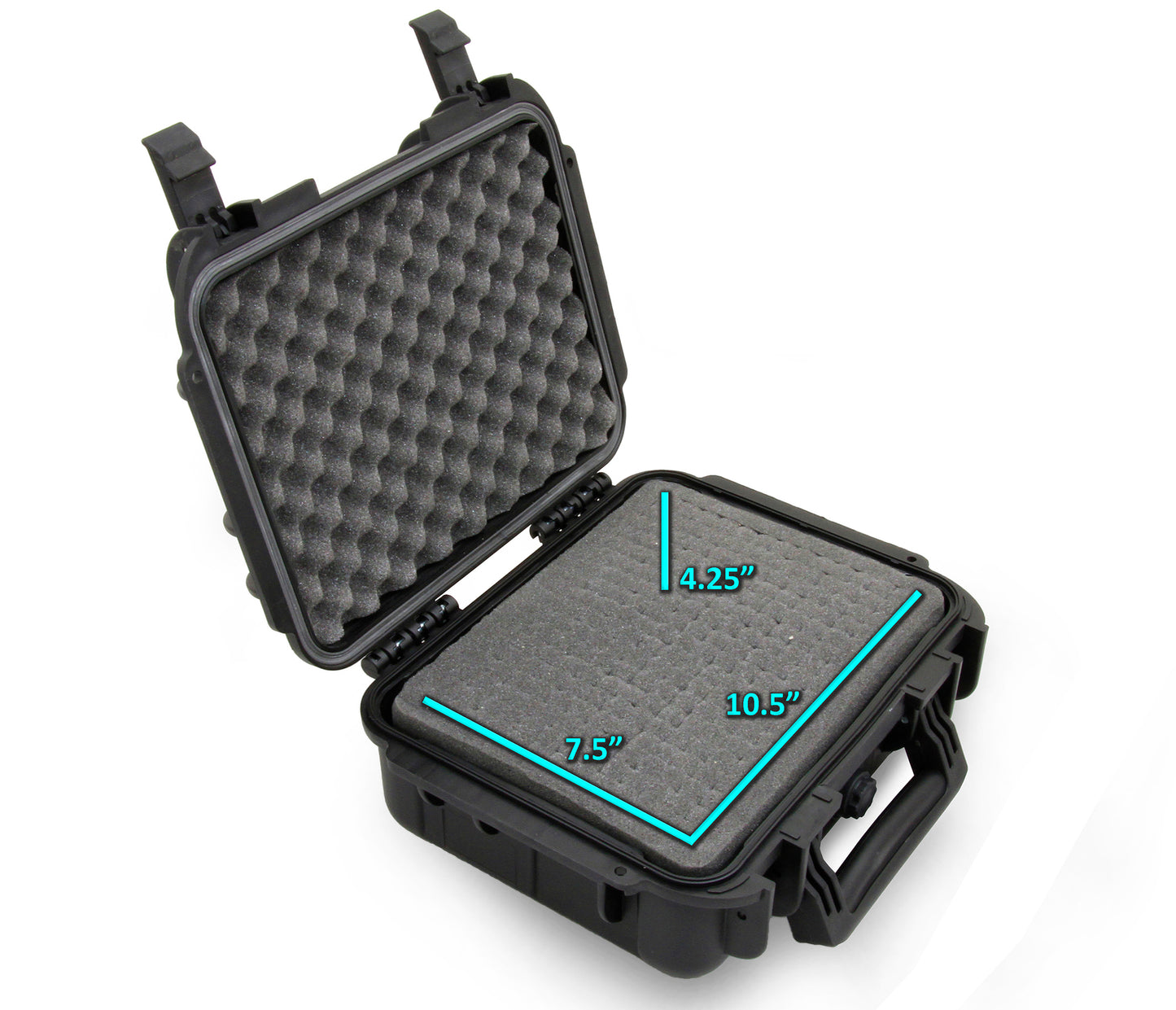 14" Waterproof Hard Travel Case with Padlock Rings and Customizable Foam - Fits Accessories up to 10.5" x 7.5" x 4.25"