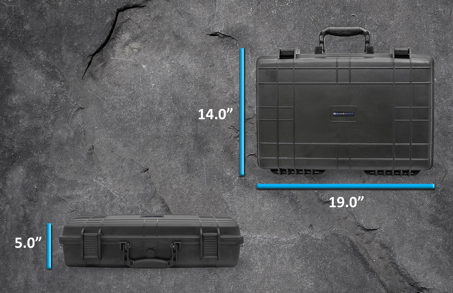 19" Waterproof Hard Travel Case with Customizable Foam - Fits Accessories up to 17" x 10.5" x 3"
