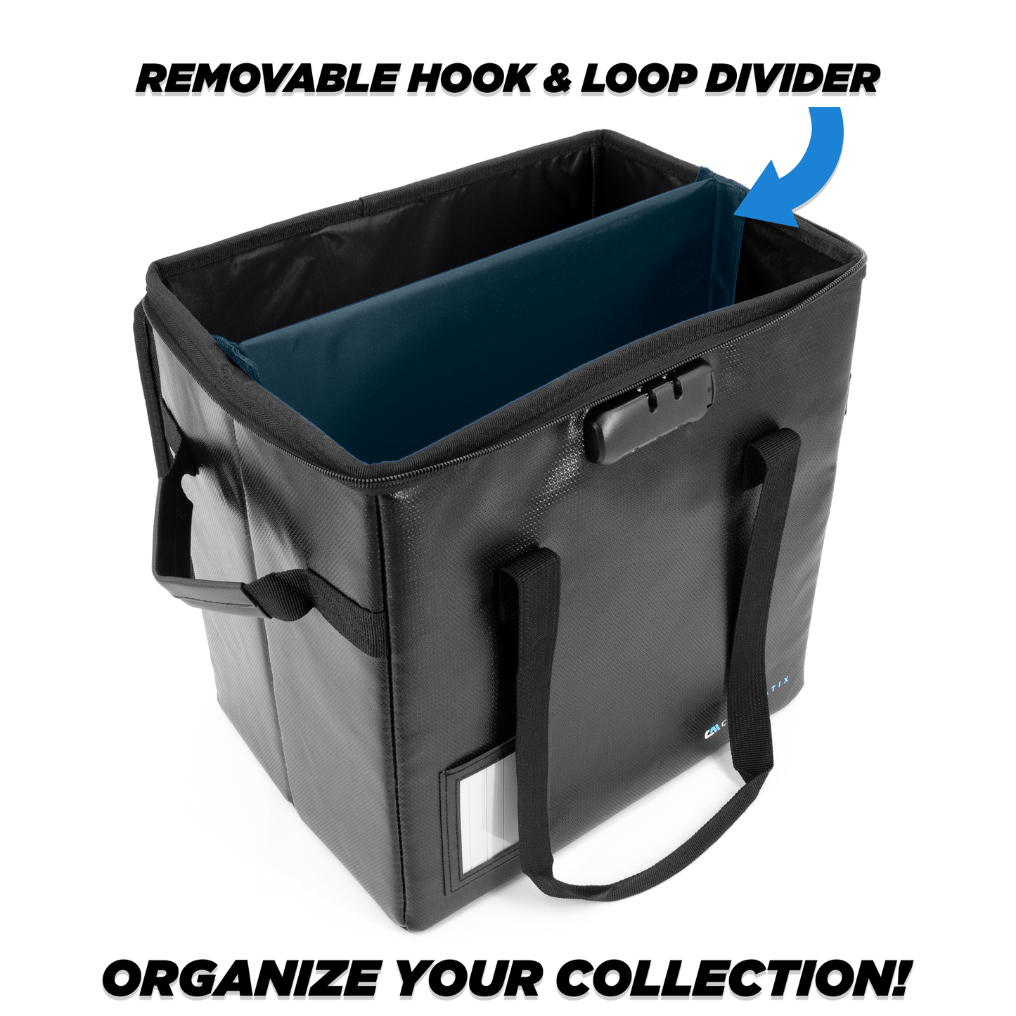 Vinyl Record Case For Up To 40 Records - Fire Resistant Vinyl Record Storage Case with Combination Lock and Removable Divider