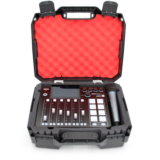 Hard Case Compatible With Rode Rodecaster Pro 2 Podcast Mixer , Podcaster Wireless Microphones and Adapters - Impact Resistant Exterior
