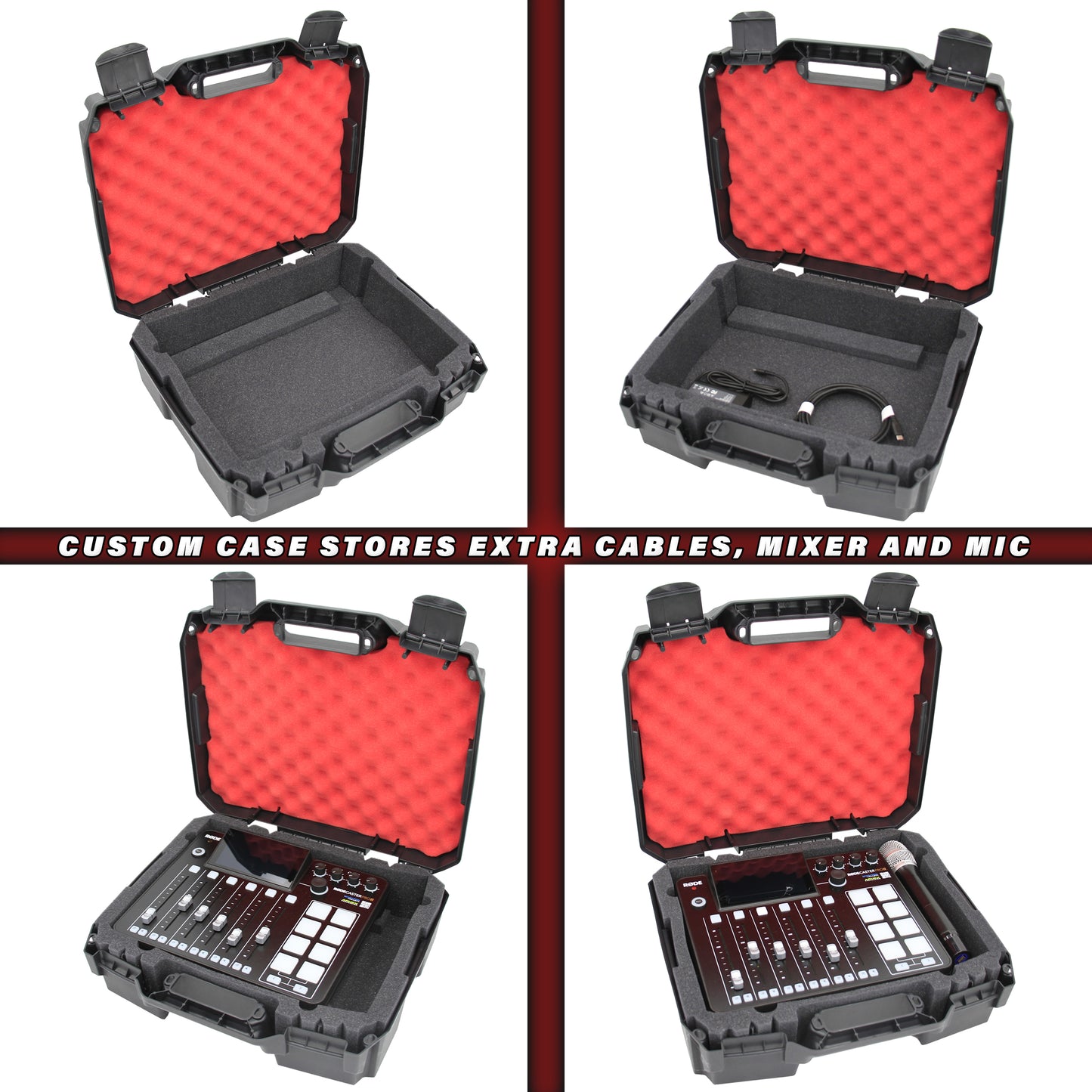 Hard Case Compatible With Rode Rodecaster Pro 2 Podcast Mixer , Podcaster Wireless Microphones and Adapters - Impact Resistant Exterior