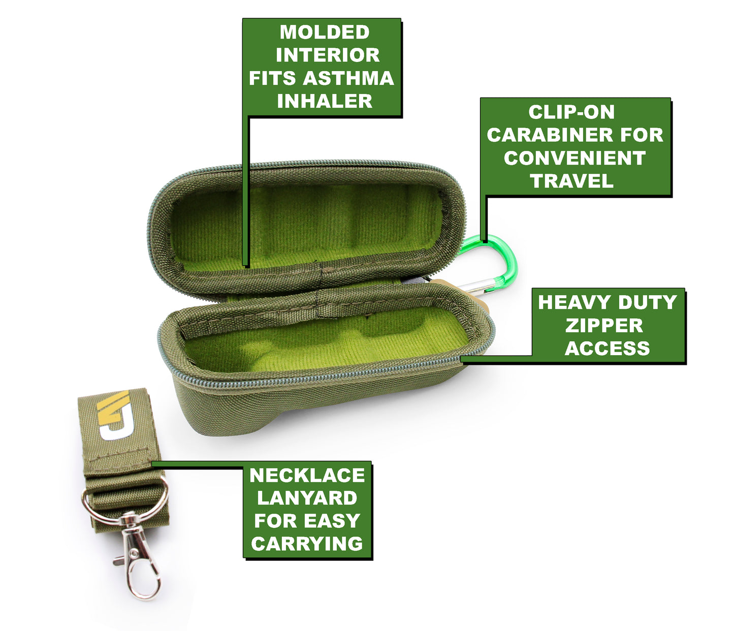 Asthma Inhaler Case - Professional Protection Travel Case for Standard Inhalers with Color Options