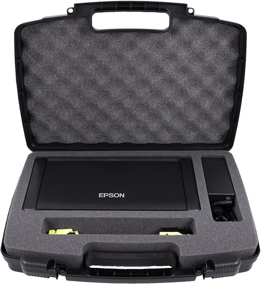 Hard Shell Epson WF-100/110 Printer Case – Custom Foam, Shock-Absorbing Protection with Travel Handle - Durable Portable Printer Case Only