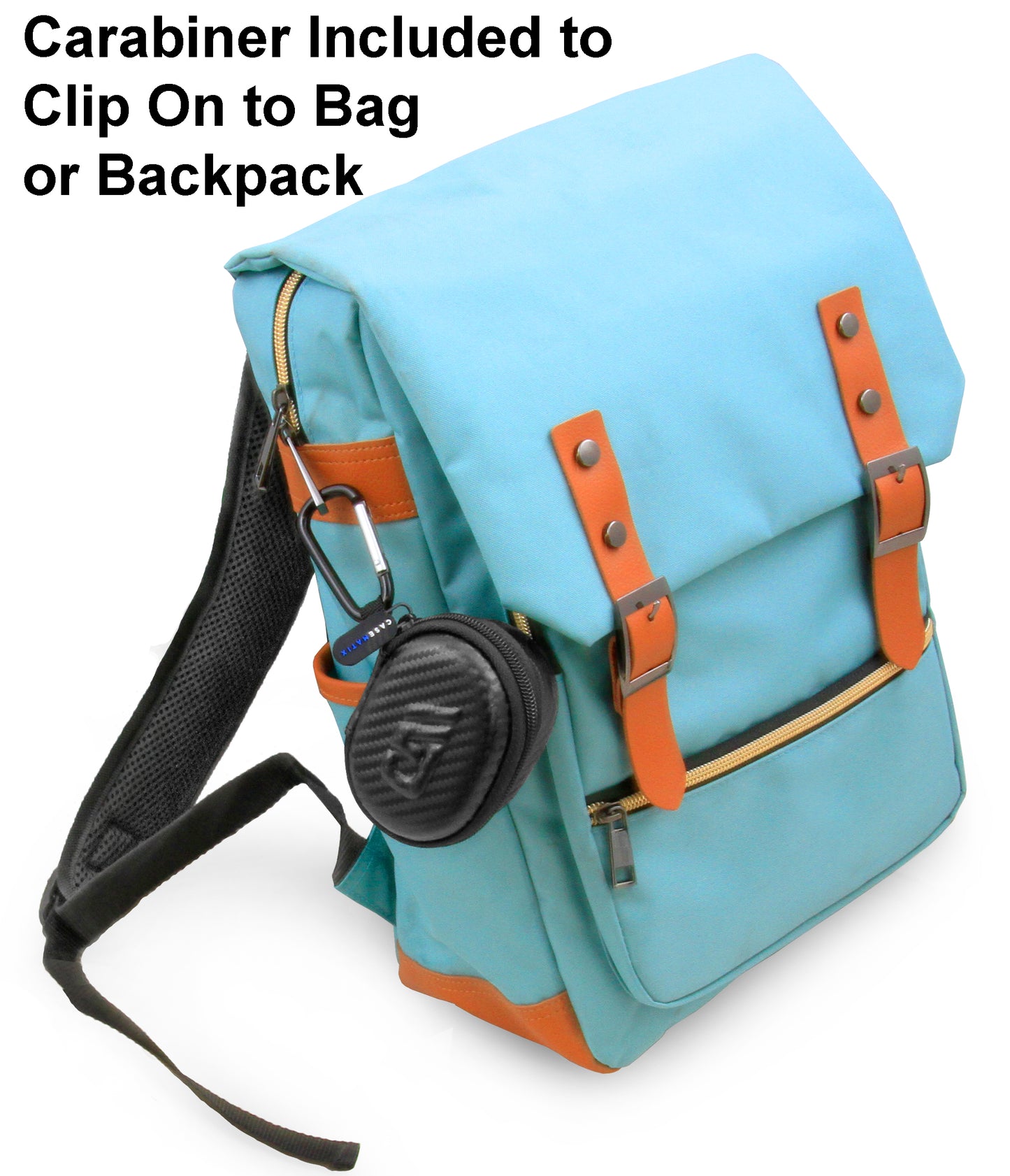 Portable Earbud Case Compatible with Samsung Galaxy Buds Live or Buds+ True Wireless Earbuds Bluetooth, Clip On Carabiner Impact Protection