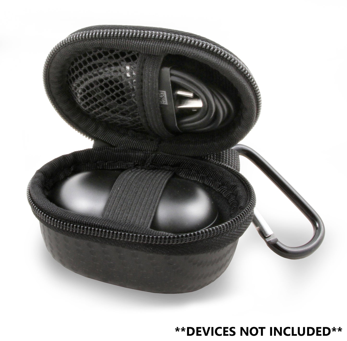 Portable Earbud Case Compatible with Samsung Galaxy Buds Live or Buds+ True Wireless Earbuds Bluetooth, Clip On Carabiner Impact Protection