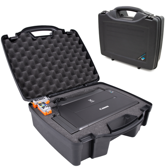 Hard Shell Storage Case Compatible with Canon PIXMA TR160 Portable Printer - Durable Protection with Custom Foam Interior & Integrated Padlock Ring