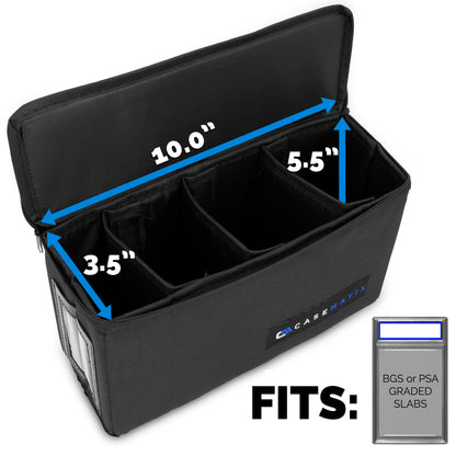 Graded Card Case Light Duty Compatible with 30 BGS PSA Graded Sports Trading Cards, Collapsible Graded Slab Trading Card Box with 3 Dividers