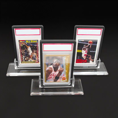 Professional Graded Card Display Compatible With PSA BGS SGC CGC Graded Cards, Three Pack of Premium Graded Card Holder Stands With Base