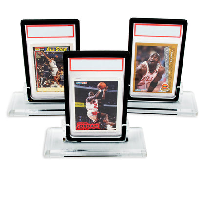 Professional Graded Card Display Compatible With PSA BGS SGC CGC Graded Cards, Three Pack of Premium Graded Card Holder Stands With Base