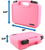 CASEMATIX Rock Collection Travel Case - 30 Slot Rock Collection Box with Two Pre-Cut Foam Trays, Protective Crystal Storage Travel Case, Pink Shell