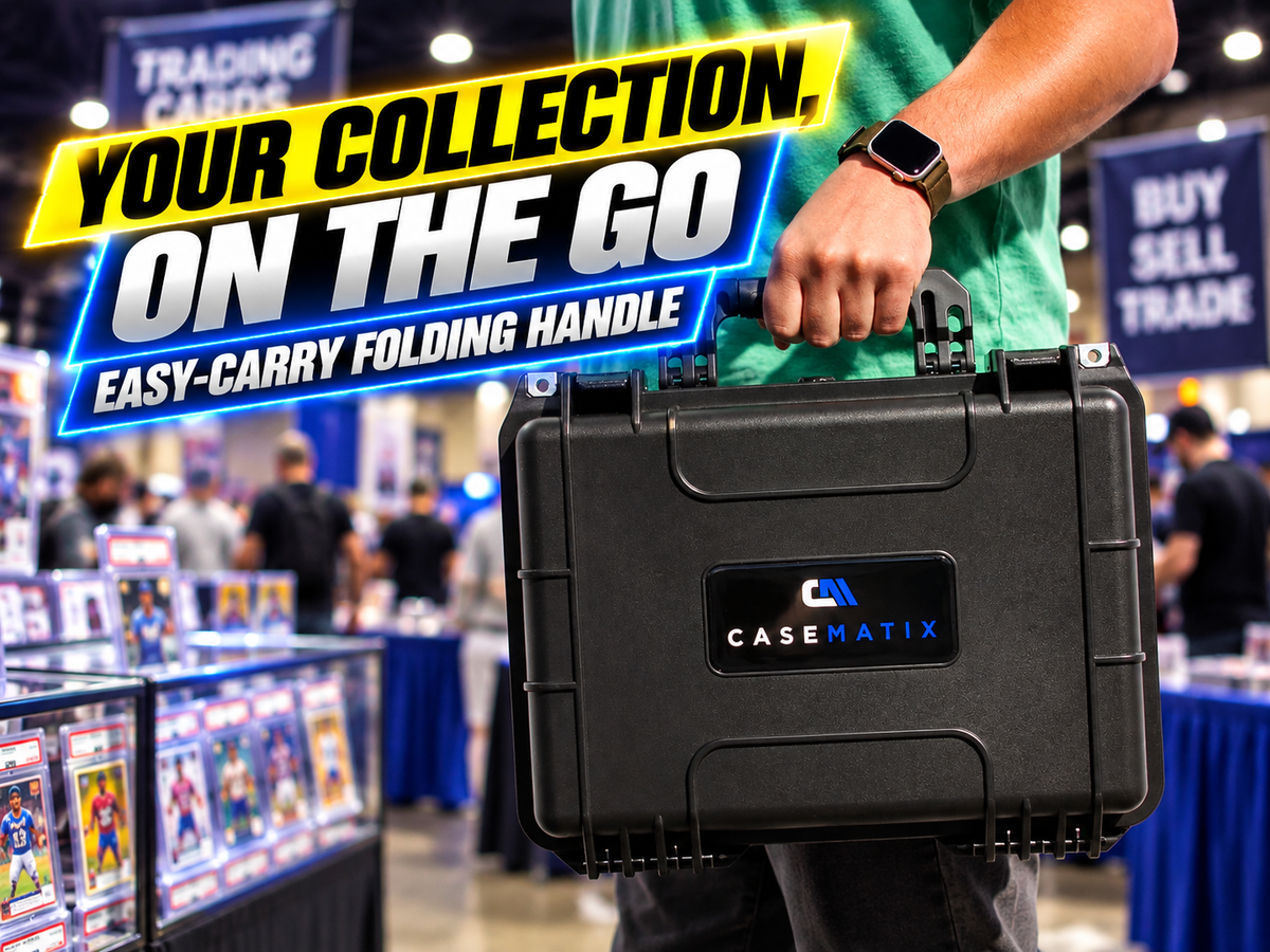 Graded Card Storage Box Fits 90+ BGS PSA Trading Cards TCG, Waterproof Sports Card Case with Three Custom Graded Card Case Compartments