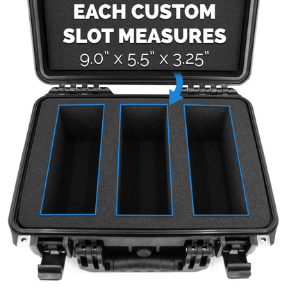 Graded Card Storage Box Fits 90+ BGS PSA Trading Cards TCG, Waterproof Sports Card Case with Three Custom Graded Card Case Compartments