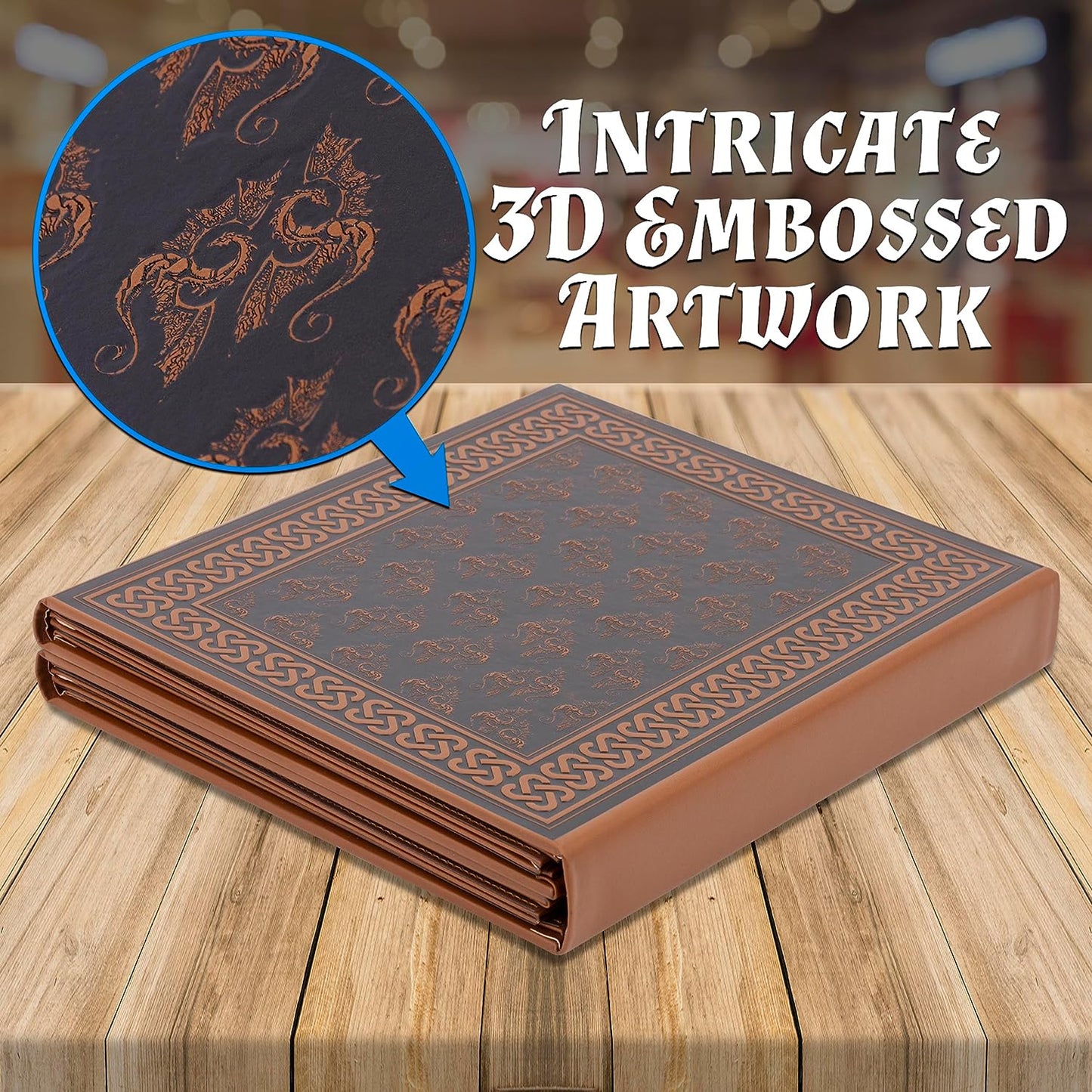 DM Screen 8-Panel Deluxe GM Screen - Eight Panel Folding Dungeon Master Screen for TTRPGs - Inserts Not Included - Black, Brown or Green Options
