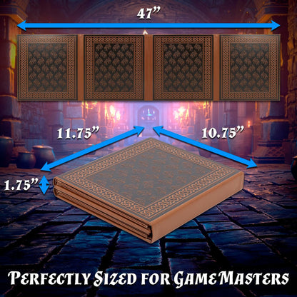 DM Screen 8-Panel Deluxe GM Screen - Eight Panel Folding Dungeon Master Screen for TTRPGs - Inserts Not Included - Black, Brown or Green Options