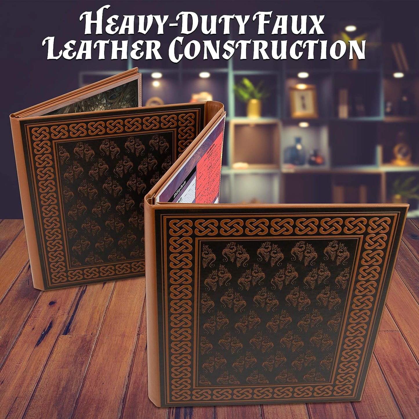 DM Screen 8-Panel Deluxe GM Screen - Eight Panel Folding Dungeon Master Screen for TTRPGs - Inserts Not Included - Black, Brown or Green Options