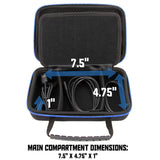 CASEMATIX Hard Shell Electronics Organizer Travel Case with 2 Adjustable Cable Bag Dividers, 3 Zipper Pouches and Elastic Cable Loops