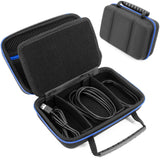 CASEMATIX Hard Shell Electronics Organizer Travel Case with 2 Adjustable Cable Bag Dividers, 3 Zipper Pouches and Elastic Cable Loops