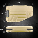 CASEMATIX Locking Pistol Case Fits Small to Large 9mm Pistols with Room For Extra Clips and Attachments - Tan Handgun Case with Lock Zippers, Tan