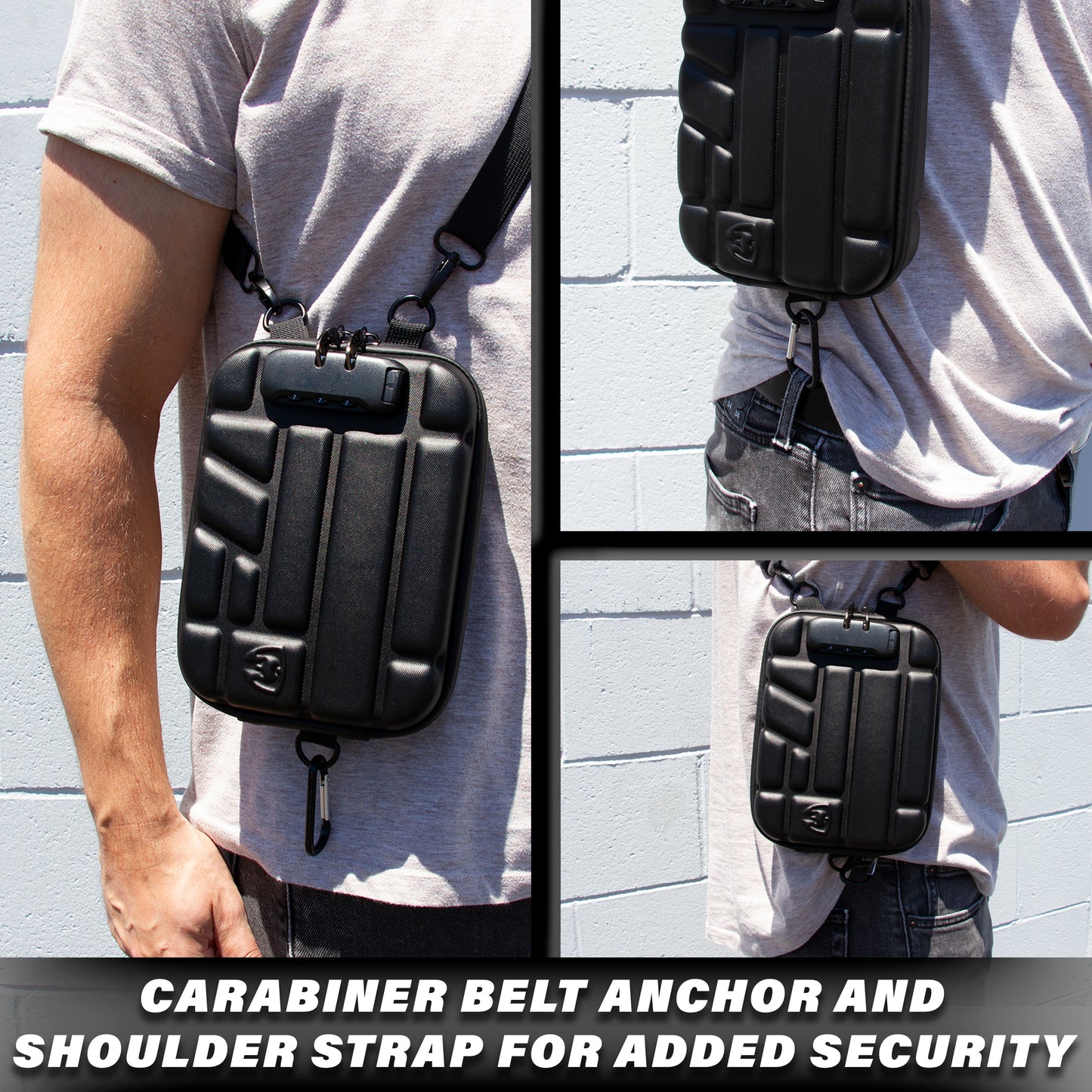 Concealed Carry Locking Pistol Case Fits 9mm Pistols and Extra Mag - Portable EVA Handgun Case Water Resistant Gun Bag and Shoulder Strap