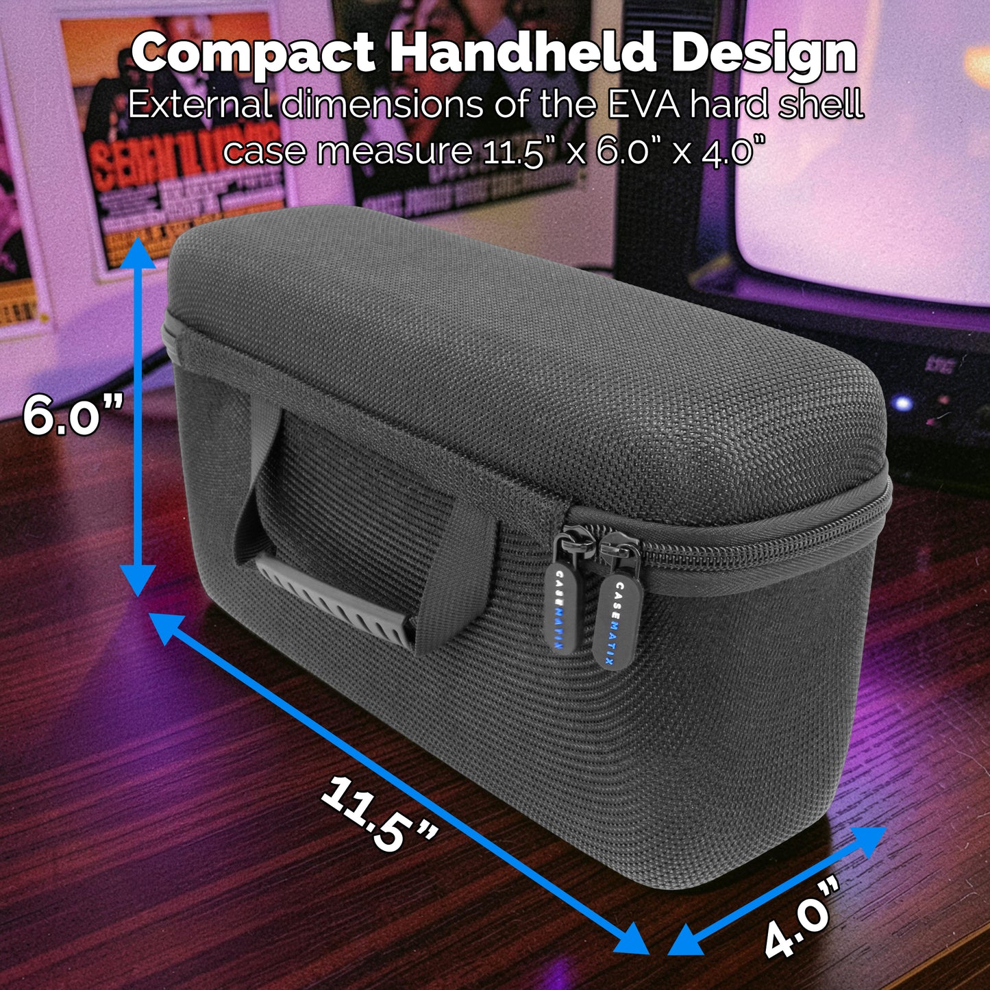 Game Cartridge Storage Case Compatible with Atari 2600 Cartridges, Holds 12 Retro Video Game Cartridges, Organizer with Padded Slots