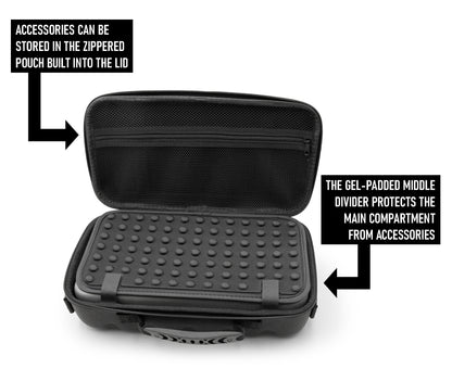 Hair Clipper Case For Barbers Compatible with 14 Metal Andis, Oster, Wahl - Detachable Clipper Blades, Includes Black Carry Case Only