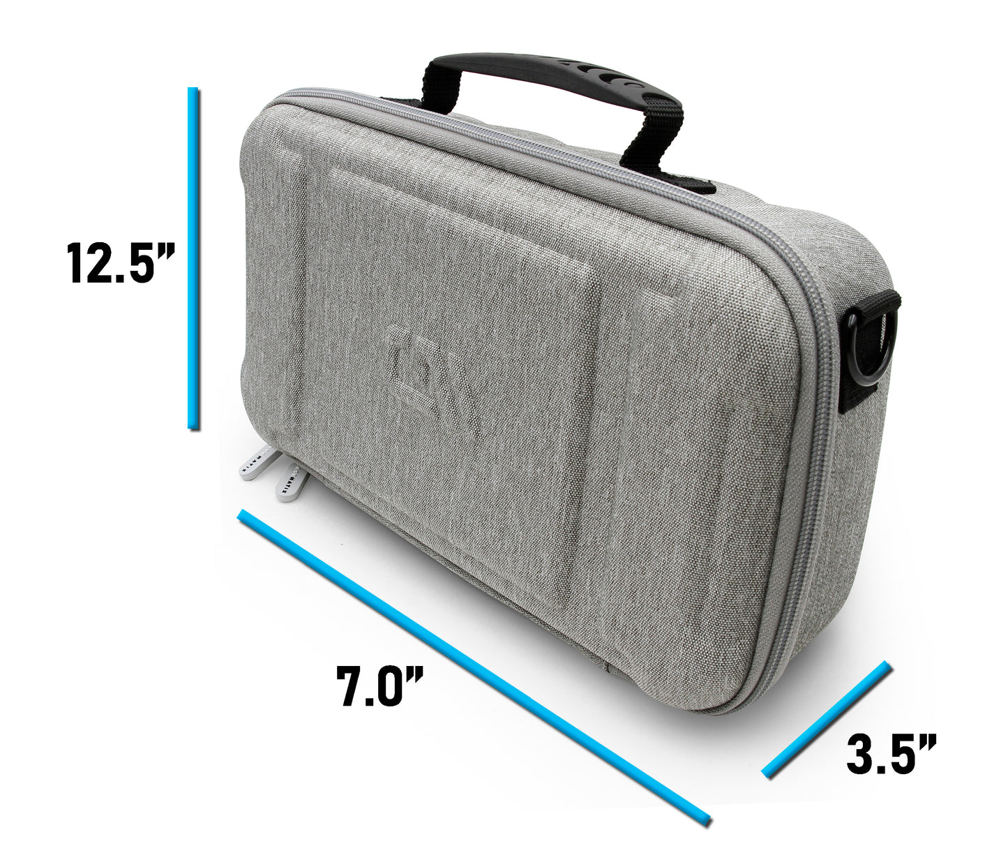 Hair Clipper Case For Barbers Compatible with 14 Metal Andis, Oster, Wahl - Detachable Clipper Blades, Includes Grey Carry Case Only